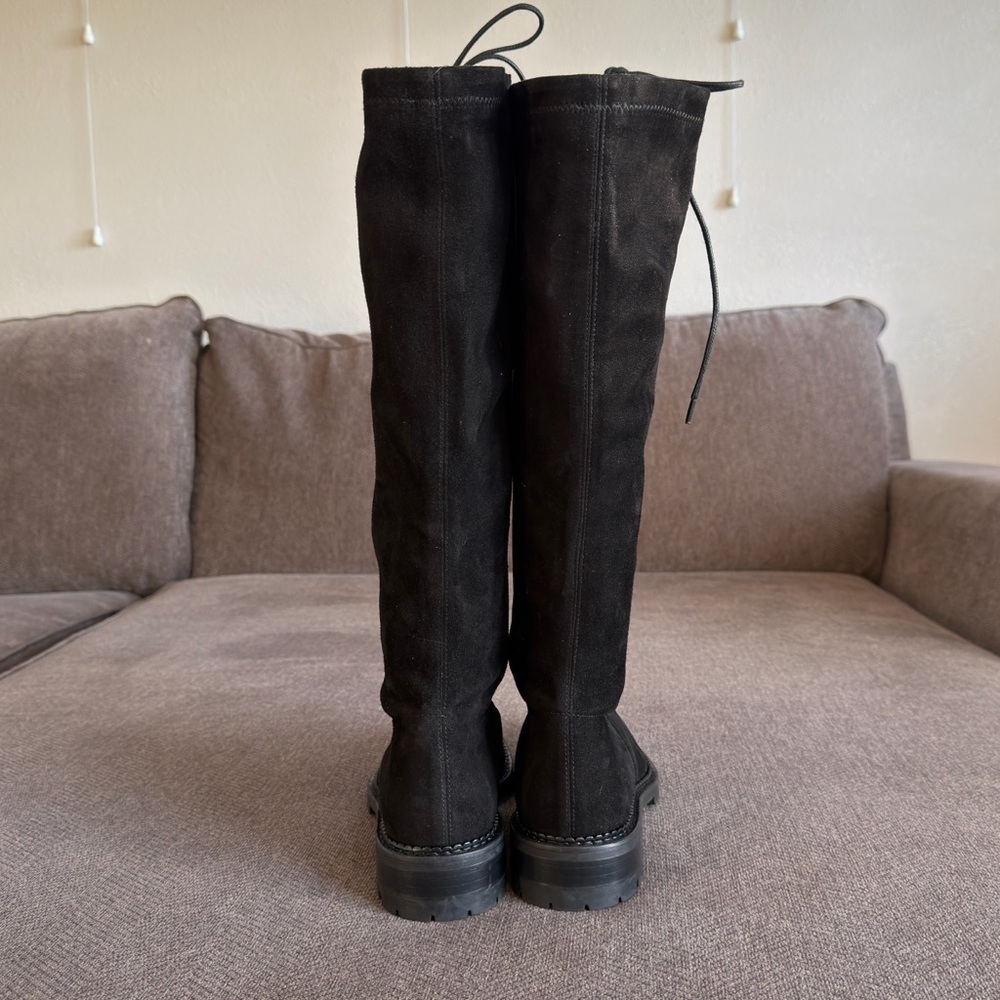 TUCKERNUCK Black Suede Lace-Up Knee-High Boots - Picture 5 of 8